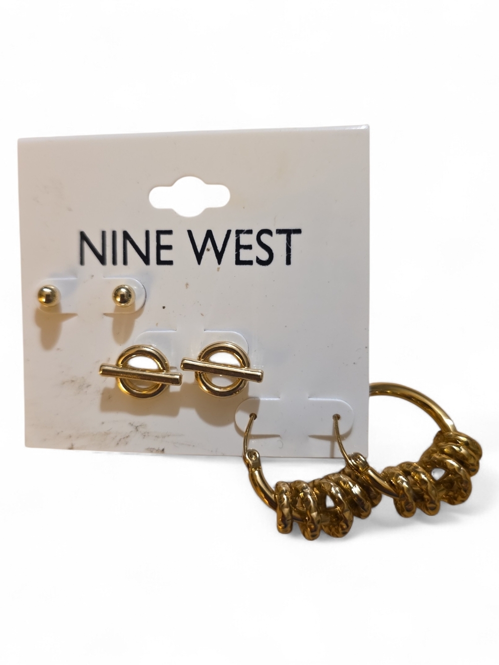 Nine West Gold-Tone 3-Pair Earring Set